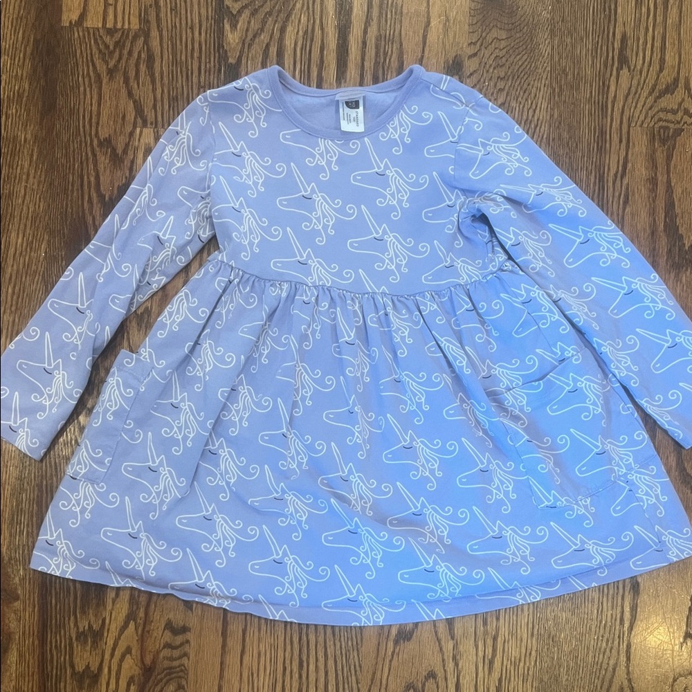 Hannah Andersson Kids Long Sleeve Purple Dress | size 5-6